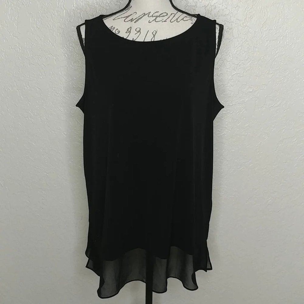Susan Graver Everyday Top Black Size L - fc38